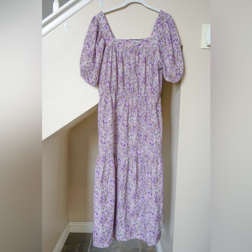 NASTYGAL Floral Prairie Midi US10